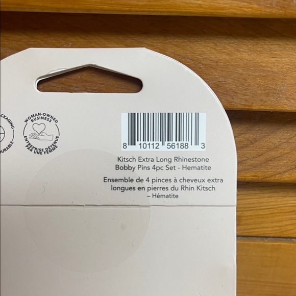 Kitsch Rhinestone Bobby Pins – Black Metal with Silver Sparkle (4pc) - Picture 5 of 12